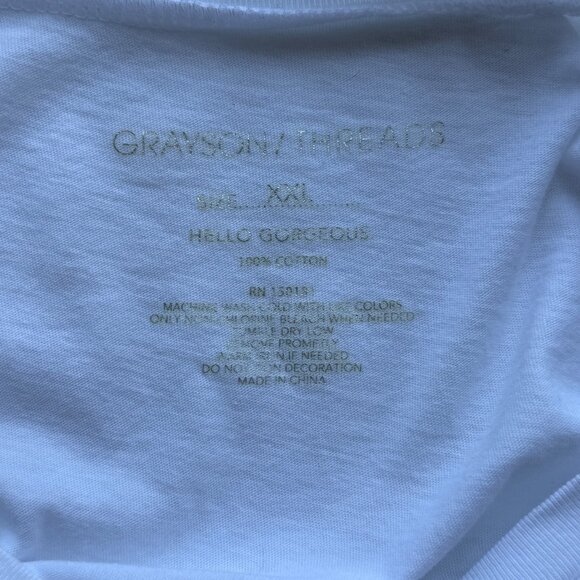 Grayson Threads White Long Sleeve Graphic Tee Iconic Floral Japanese Letters XXL - Picture 6 of 6